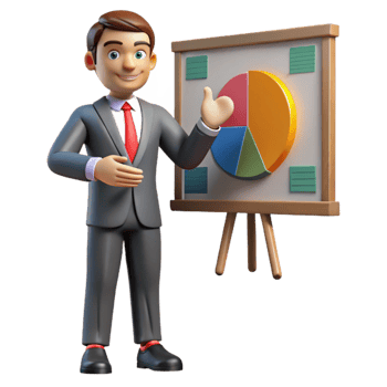 wonderful minimalist Businessman Pointing at Chart Isolated on White original png
