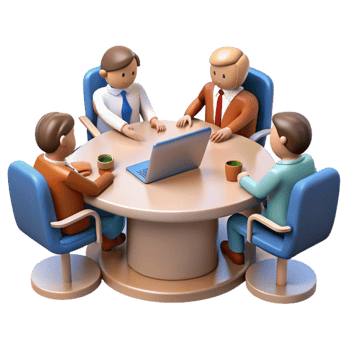 stunning abstract Business Meeting at Conference Table Cutout 4K png