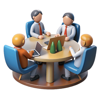 serene contemporary Business Meeting at Conference Table Cutout 4K png
