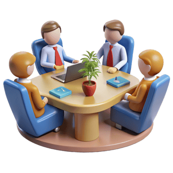 serene classic Business Meeting at Conference Table Cutout premium png