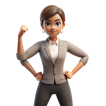 serene creative Business Woman Silhouette in Power Pose Isolated Element high resolution png