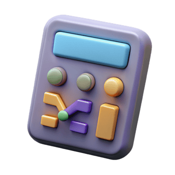 serene vintage Calculator with Graph on Screen Cutout 4K png
