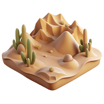extraordinary classic Calm Desert Landscape Beige Hues Transparent Background high resolution png