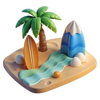 beautiful classic Calm Beach Scene with Waves Transparent Background professional png
