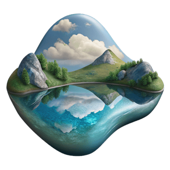 magnificent abstract Calm Lake Reflection Watercolor Cutout Graphic exclusive png