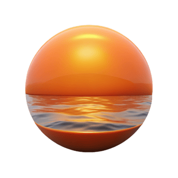 dramatic minimalist Calm Sunrise Over Ocean Orange Hues Transparent Background authentic png