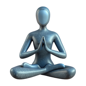 serene vintage Calm Yoga Pose Silhouette Cutout Transparent Background 4K png
