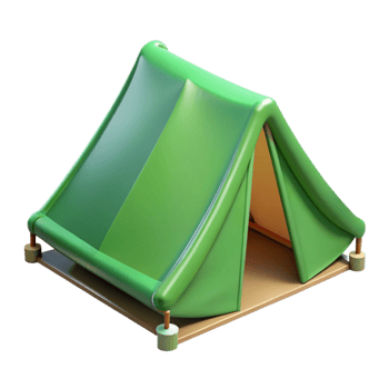 magnificent minimalist Camping Tent Green Isolated Element authentic png