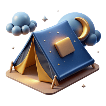 beautiful minimalist Camping Tent Under Starry Sky Night Scene Cutout original png
