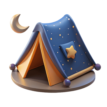 serene abstract Camping Tent Under Starry Sky Night Scene Cutout professional png