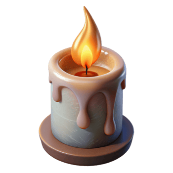 extraordinary rustic Candle Cutout with Burning Flame Transparent Background detailed png