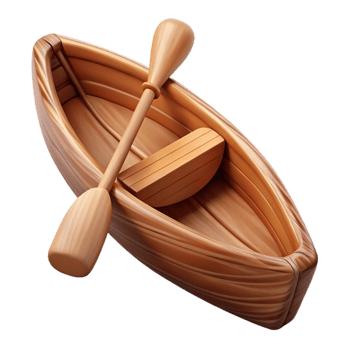 vibrant rustic Canoe Wooden Carved Paddles Transparent Background high quality png