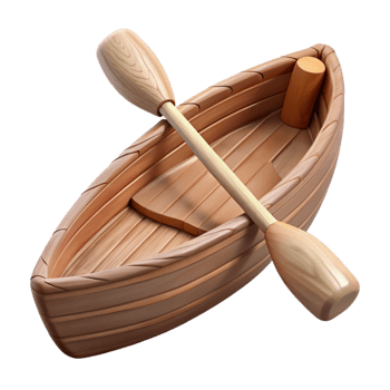 dramatic contemporary Canoe Wooden Carved Paddles Transparent Background detailed png