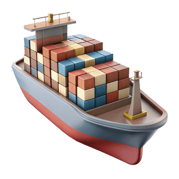 beautiful abstract Cargo Ship at Port Isolated original png