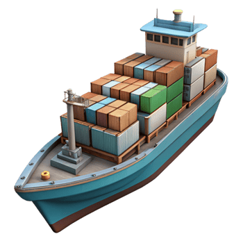 magnificent contemporary Cargo Ship at Port Isolated premium png