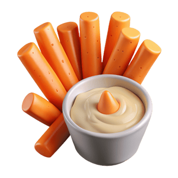 magnificent modern Carrot Sticks and Dip Cutout Element authentic png