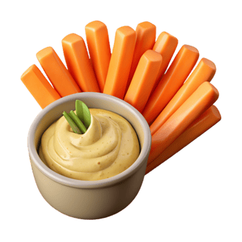 wonderful artistic Carrot Sticks and Hummus Cutout high resolution png