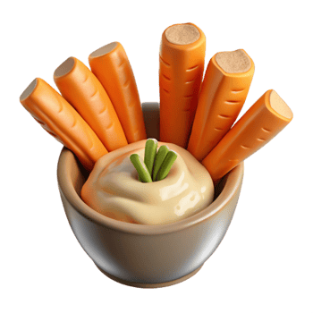 magnificent classic Carrot Sticks and Dip Cutout Element original png