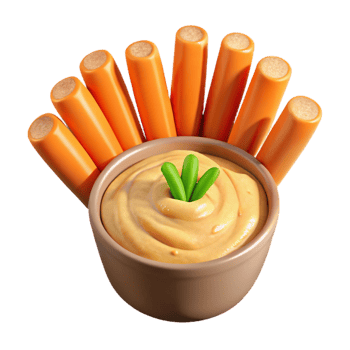 serene contemporary Carrot Sticks with Hummus Transparent Background premium png