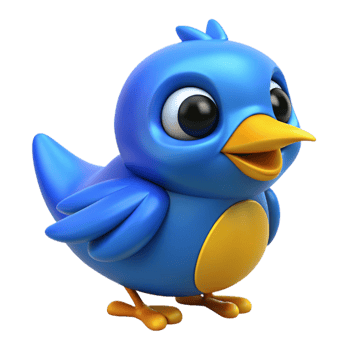 impressive creative Cartoon Bird Blue with Yellow Beak Transparent Background high resolution png