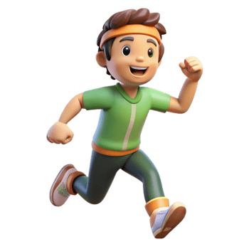 dramatic abstract Cartoon Character Running Animation Transparent Background detailed png