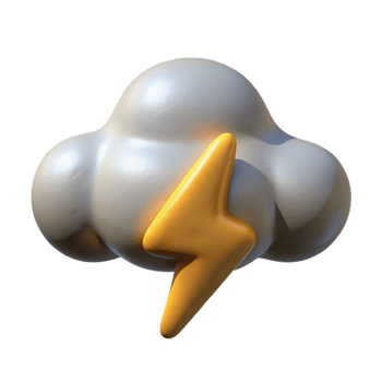serene classic Cartoon Cloud with Lightning Transparent Background genuine png
