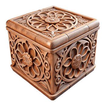 impressive traditional Carved Wooden Box Ornate Design Cutout original png