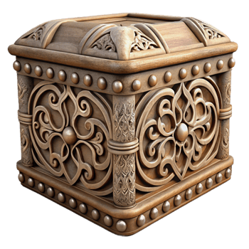 stunning modern Carved Wooden Box Ornate Design Cutout 4K png