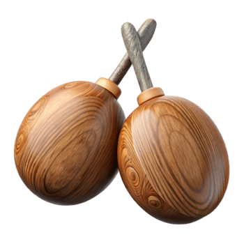 wonderful contemporary Castanets Wooden Percussion Instrument Isolated professional png