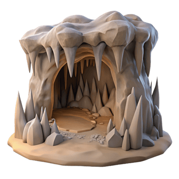 elegant modern Cave Interior with Stalactites Cutout original png
