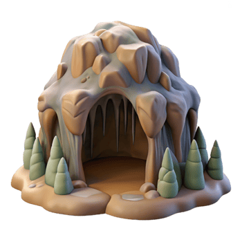 vibrant classic Cave Entrance with Stalactites Cutout professional png