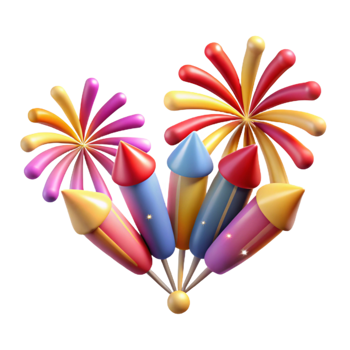 dramatic rustic Celebration Fireworks Isolated on Transparent Background high quality png