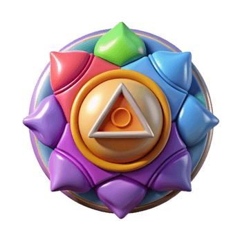 elegant minimalist Chakra Symbols Colorful Transparent Background original png
