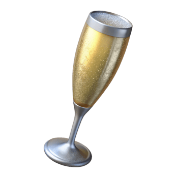 serene traditional Champagne Flute Filled Isolated high resolution png