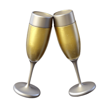 extraordinary creative Champagne Flutes Cutout for Wedding Toasts Transparent Background high resolution png