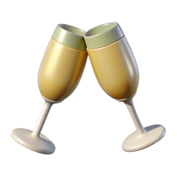 extraordinary abstract Champagne Glasses Toasting Isolated premium png