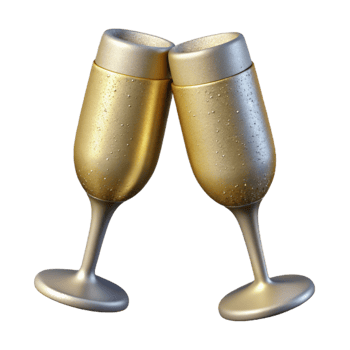 serene traditional Champagne Glasses for Celebration Cutout Element original png