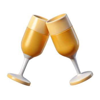 wonderful vintage Champagne Glasses Toasting Isolated authentic png