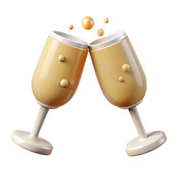 extraordinary creative Champagne Glasses Toast Cutout with Bubbles exclusive png