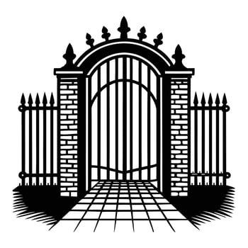 gated entrance illustration. vector