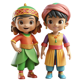 extraordinary abstract Children Playing Dress Up Costumes Colorful Cutout original png