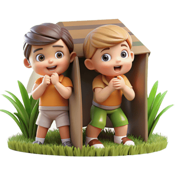 wonderful creative Children Playing Hide and Seek Outdoor Fun Transparent premium png