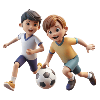 elegant abstract Children Playing Soccer Ball Action Shot Transparent authentic png