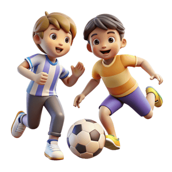 vibrant abstract Children Playing Soccer Ball Action Shot Transparent 4K png