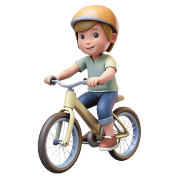 serene creative Child Riding Bicycle Sunny Day Isolated original png