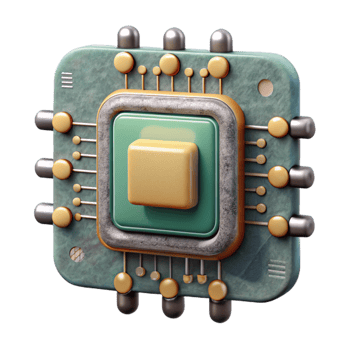 vibrant minimalist Circuit Board with Integrated Circuits Isolated original png