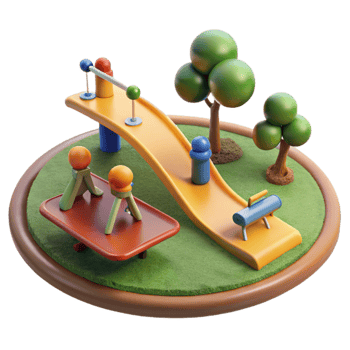 vibrant modern City Park Playground Seesaw Children Playing Cutout exclusive png