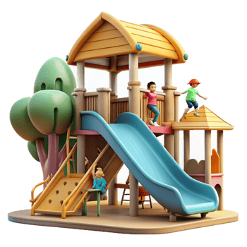 impressive modern City Park Playground Slide Children Playing Cutout premium png