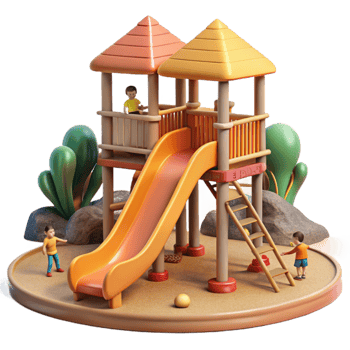vibrant abstract City Park Playground Slide Children Playing Cutout high quality png