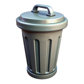 elegant minimalist City Park Trash Can Overflowing Isolated Cutout 4K png